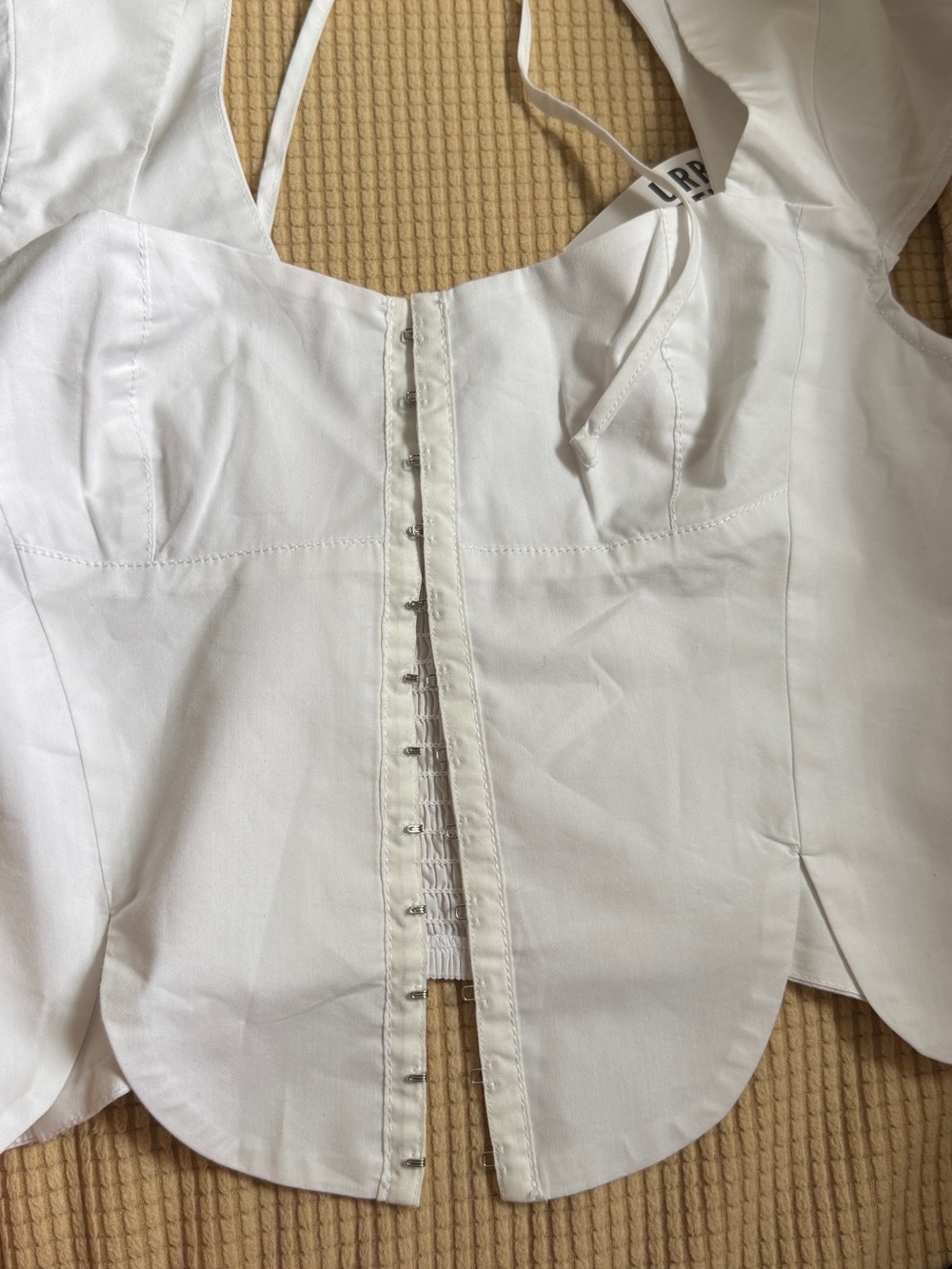 silence + noise White Hook-and-Eye Corset Tank Top